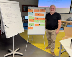 BNE-Pädagoge Thomas Schiffer schult das Team der WasserSchule in Sachen Bildung für nachhaltige Entwicklung